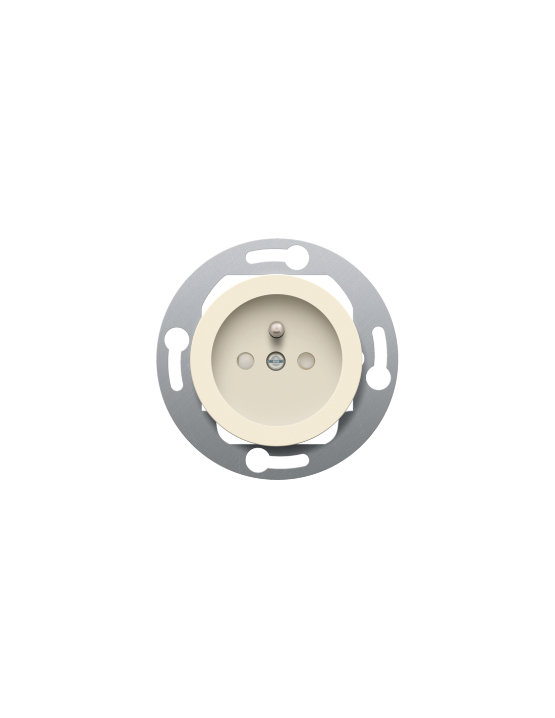 Prise de courant de couleur avec broche de terre et obturateurs de protection pour boîtes de sol, profondeur d’encastrement de 28,5 mm, connexion rapide, couleur cream