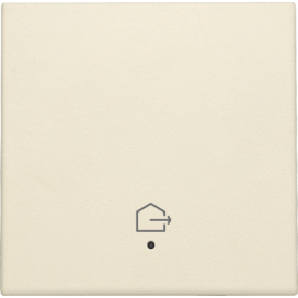 Set de finition avec lentille pour interrupteur simple connecté, symbole "quitter la maison", couleur cream