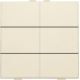Bouton-poussoir sextuple pour Niko Home Control, couleur cream