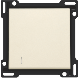 Set de finition avec voyant pour interrupteur ou bouton-poussoir simple, couleur cream