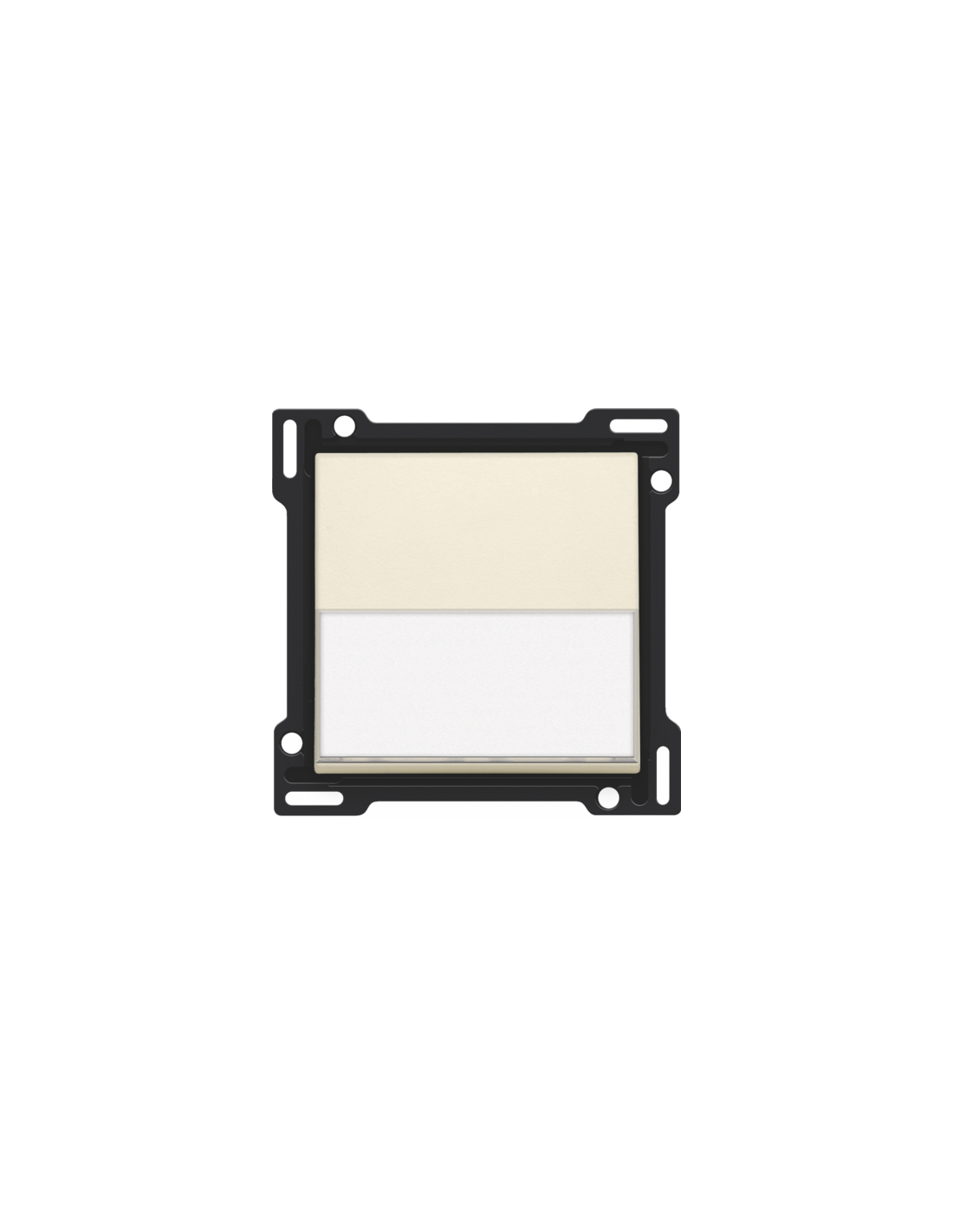 Set de finition avec porte-étiquette pour interrupteur ou bouton-poussoir simple, couleur cream