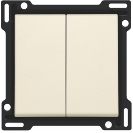 Set de finition pour interrupteur double allumage, interrupteur va-et-vient + bouton-poussoir N.O., interrupteur va-et-vient double ou bouton-poussoir double N.O. ou N.F., couleur cream