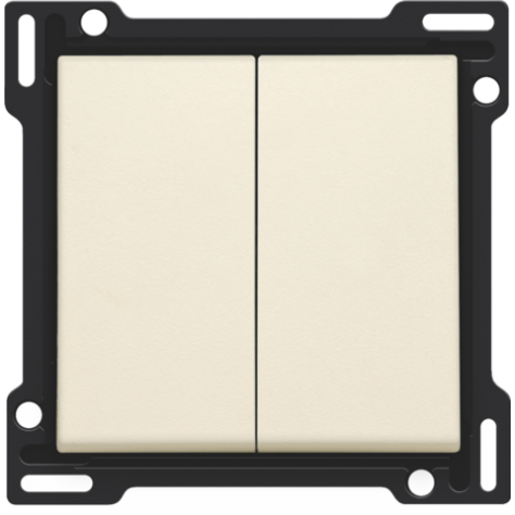 Set de finition pour interrupteur double allumage, interrupteur va-et-vient + bouton-poussoir N.O., interrupteur va-et-vient double ou bouton-poussoir double N.O. ou N.F., couleur cream