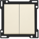 Set de finition pour interrupteur double allumage, interrupteur va-et-vient + bouton-poussoir N.O., interrupteur va-et-vient double ou bouton-poussoir double N.O. ou N.F., couleur cream