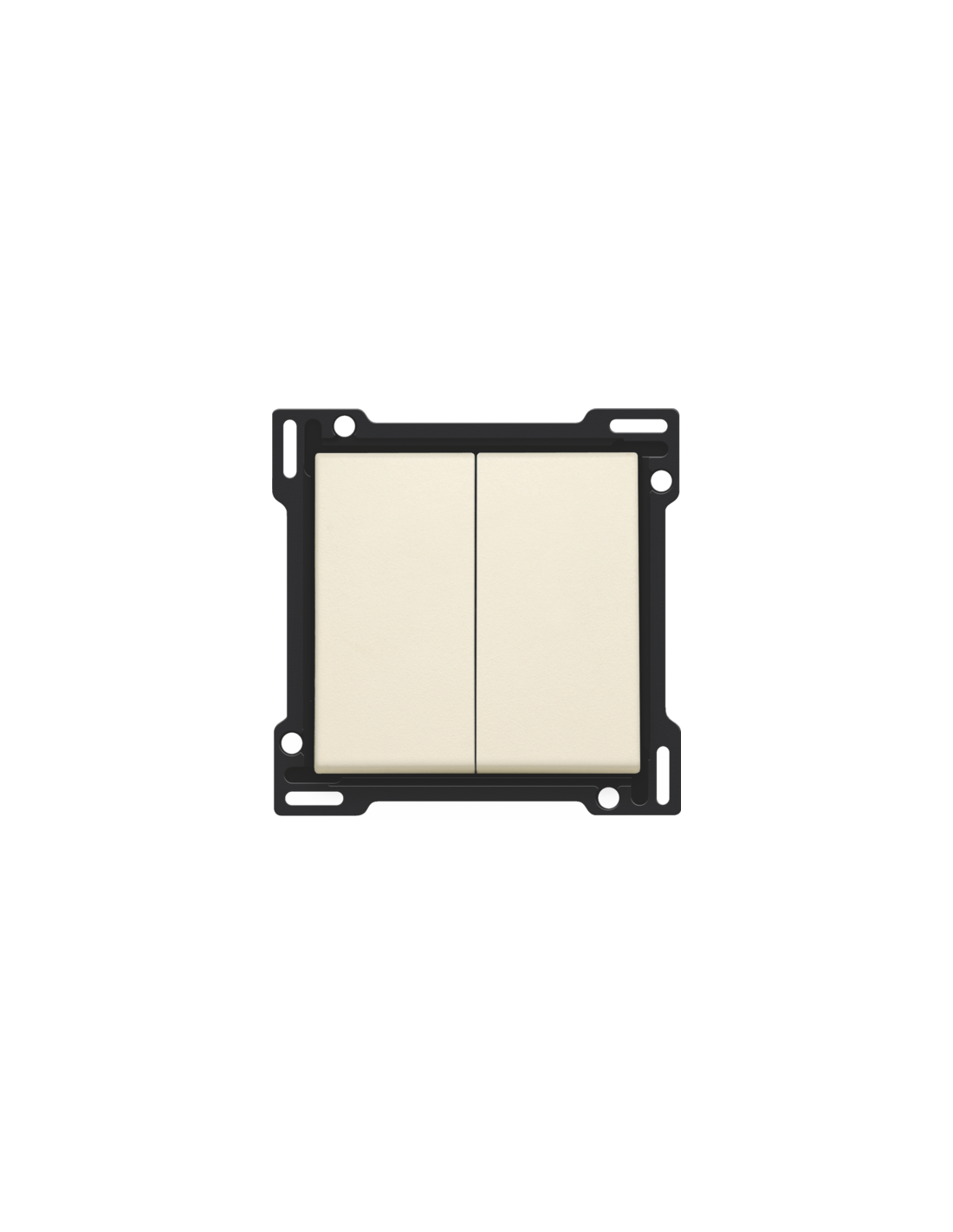 Set de finition pour interrupteur double allumage, interrupteur va-et-vient + bouton-poussoir N.O., interrupteur va-et-vient double ou bouton-poussoir double N.O. ou N.F., couleur cream