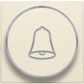 Set de finition avec anneau transparent avec symbole sonnette pour bouton-poussoir 6 A avec LED couleur ambre avec culot E10, couleur cream