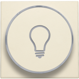 Set de finition avec anneau transparent avec symbole lampe pour bouton-poussoir 6 A avec LED couleur ambre avec culot E10, couleur cream