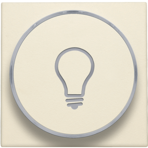 Set de finition avec anneau transparent avec symbole lampe pour bouton-poussoir 6 A avec LED couleur ambre avec culot E10, couleur cream