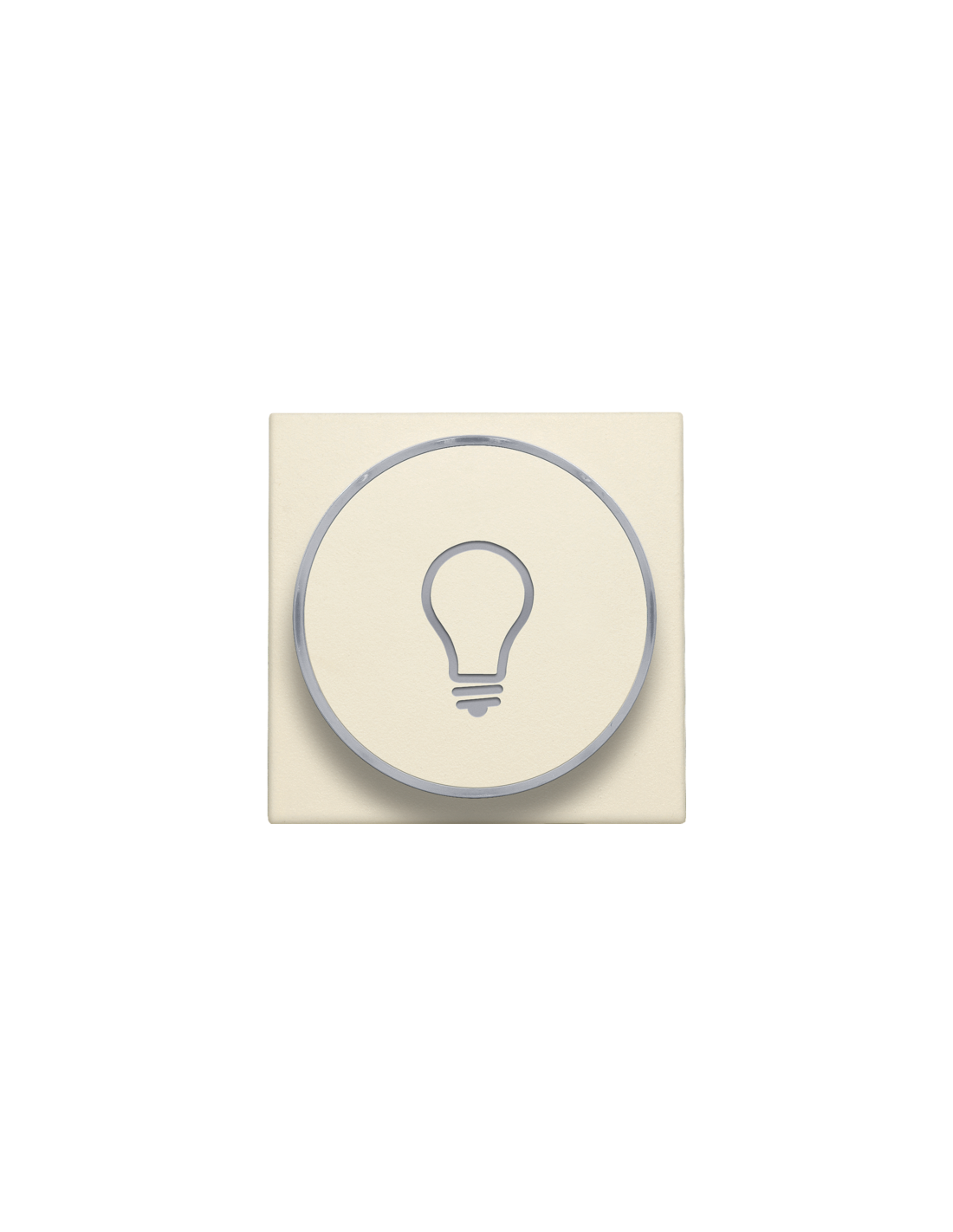 Set de finition avec anneau transparent avec symbole lampe pour bouton-poussoir 6 A avec LED couleur ambre avec culot E10, couleur cream