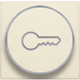 Set de finition avec anneau transparent avec symbole clé pour bouton-poussoir 6 A avec LED couleur ambre avec culot E10, couleur cream