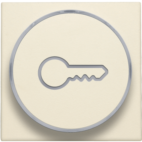 Set de finition avec anneau transparent avec symbole clé pour bouton-poussoir 6 A avec LED couleur ambre avec culot E10, couleur cream