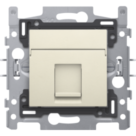1 connexion RJ11 UTP, modèle plat, socle et set de finition, couleur cream