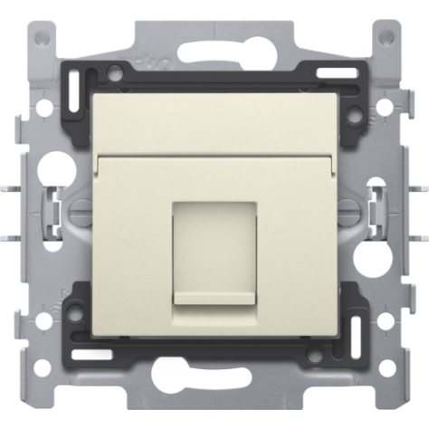 1 connexion RJ11 UTP, modèle plat, socle et set de finition, couleur cream