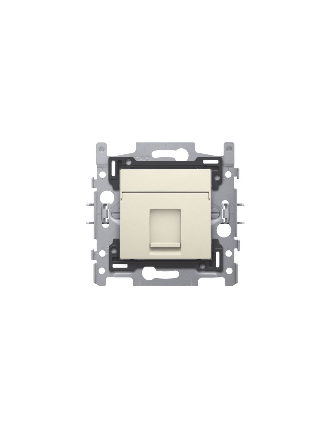 1 connexion RJ11 UTP, modèle plat, socle et set de finition, couleur cream