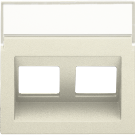 Enjoliveur data 2x RJ sortie oblique, couleur cream