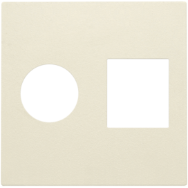 Set de finition pour connexion coaxiale simple et connexion réseau RJ45, couleur cream