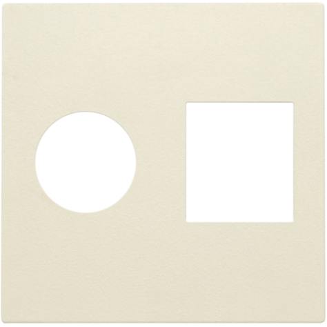 Set de finition pour connexion coaxiale simple et connexion réseau RJ45, couleur cream