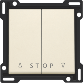 Set de finition pour bouton-poussoir double pour volets pour commandes électroniques, couleur cream