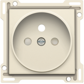 Set de finition pour prise de courant avec broche de terre et obturateurs de protection, profondeur d’encastrement de 21 mm, couleur cream