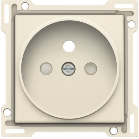 Set de finition pour prise de courant avec broche de terre et obturateurs de protection, profondeur d’encastrement de 21 mm, couleur cream