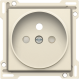 Set de finition pour prise de courant avec broche de terre et obturateurs de protection, profondeur d’encastrement de 21 mm, couleur cream