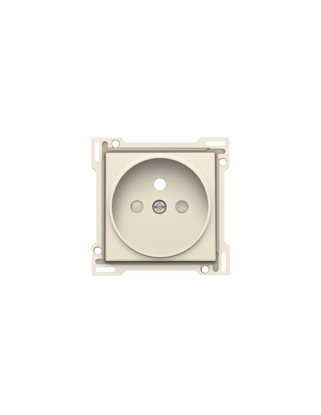 Set de finition pour prise de courant avec broche de terre et obturateurs de protection, profondeur d’encastrement de 21 mm, couleur cream