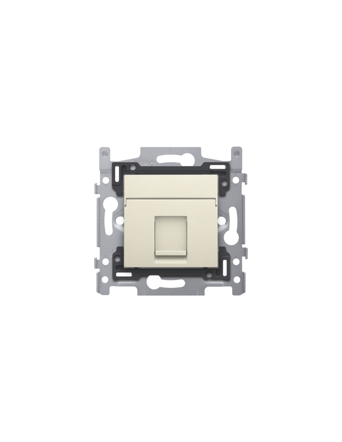 1 connexion RJ45 UTP Cat. 5E, prêt pour l'alimentation PoE++, modèle plat, incl. socle 60 x 71 mm avec fixation par vis et set de finition, couleur cream