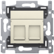 2 connexions RJ45 UTP Cat. 5E, prêt pour l'alimentation PoE++, modèle plat, incl. socle 60 x 71 mm avec fixation par vis et set de finition, couleur cream