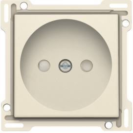Set de finition pour prise de courant sans terre, avec obturateurs de protection, profondeur d’encastrement de 21 mm, couleur cream