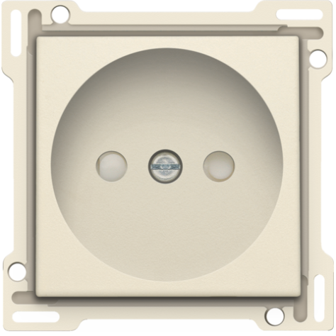 Set de finition pour prise de courant sans terre, avec obturateurs de protection, profondeur d’encastrement de 21 mm, couleur cream