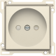 Set de finition pour prise de courant sans terre, avec obturateurs de protection, profondeur d’encastrement de 21 mm, couleur cream