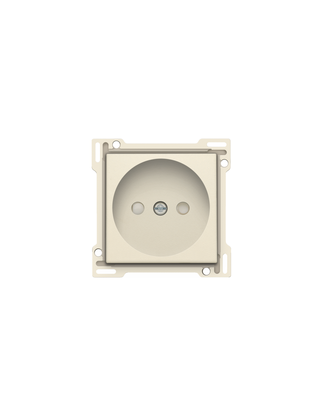 Set de finition pour prise de courant sans terre, avec obturateurs de protection, profondeur d’encastrement de 21 mm, couleur cream