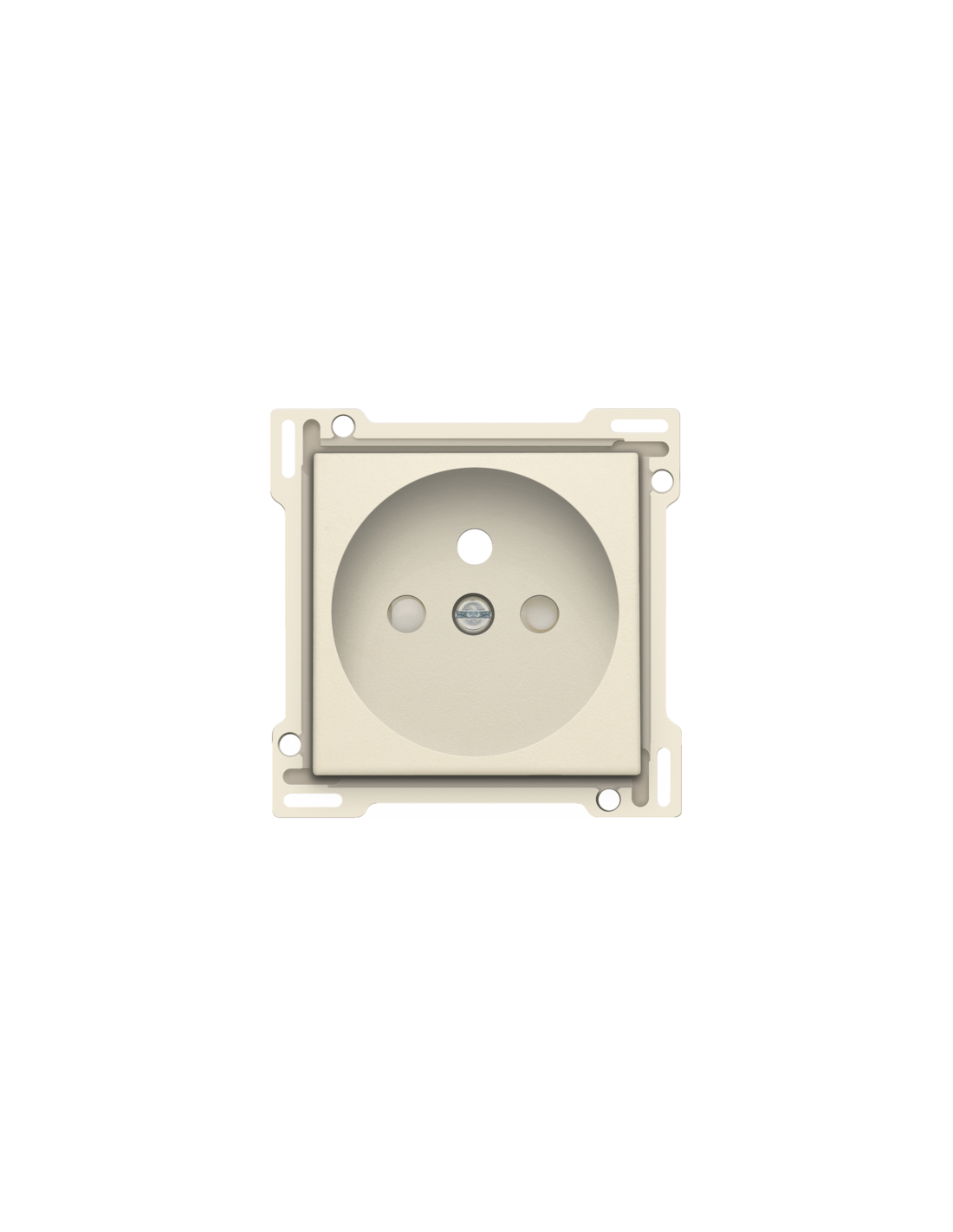 Set de finition pour prise de courant avec broche de terre et obturateurs de protection, profondeur d’encastrement de 28,5 mm, couleur cream