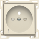 Set de finition avec voyant transparent pour prise de courant avec indication de tension, broche de terre et obturateurs de protection, profondeur d'encastrement de 28,5 mm, couleur cream