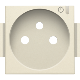 Set de finition pour prise de courant connectée commutable avec broche de terre et touche de commande, couleur cream
