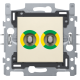 Prise de courant avec prise équipotentielle double, socle et set de finition couleur cream