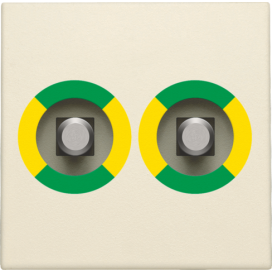 Set de finition pour prise de courant avec prise équipotentielle double, couleur cream