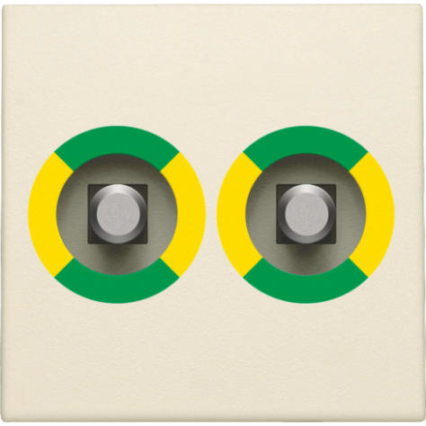 Set de finition pour prise de courant avec prise équipotentielle double, couleur cream