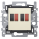 Prise double pour haut-parleur, socle et set de finition, couleur cream