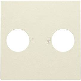 Set de finition avec 2 connexions coaxiales simples pour TV et FM, couleur cream