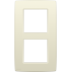 Plaque de recouvrement double, entraxe de 60 mm, verticale, couleur Niko Original cream