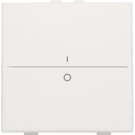 Touche simple avec marquage I et 0 pour interrupteur sans fil ou bouton-poussoir à deux boutons de command, couleur white