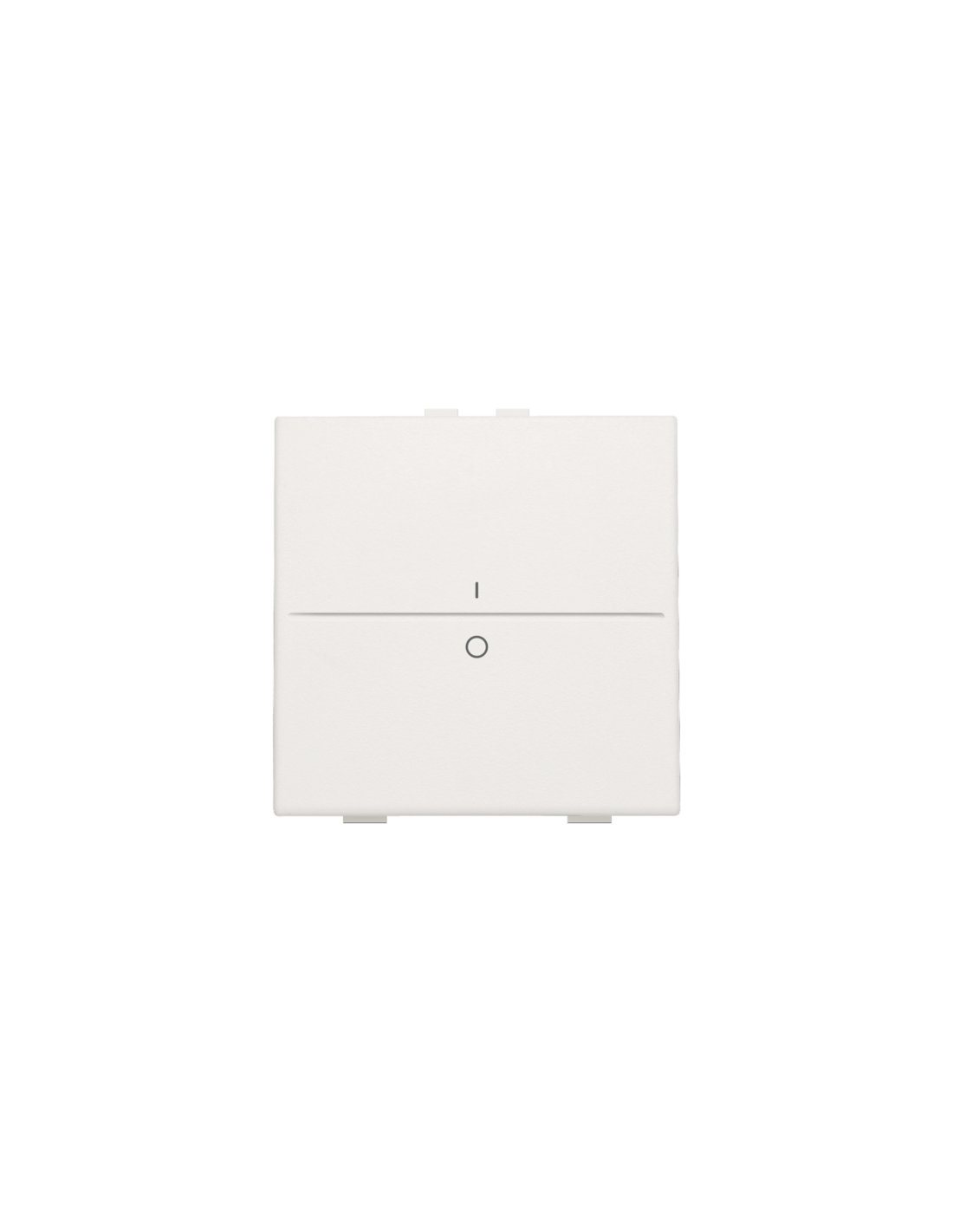 Touche simple avec marquage I et 0 pour interrupteur sans fil ou bouton-poussoir à deux boutons de command, couleur white