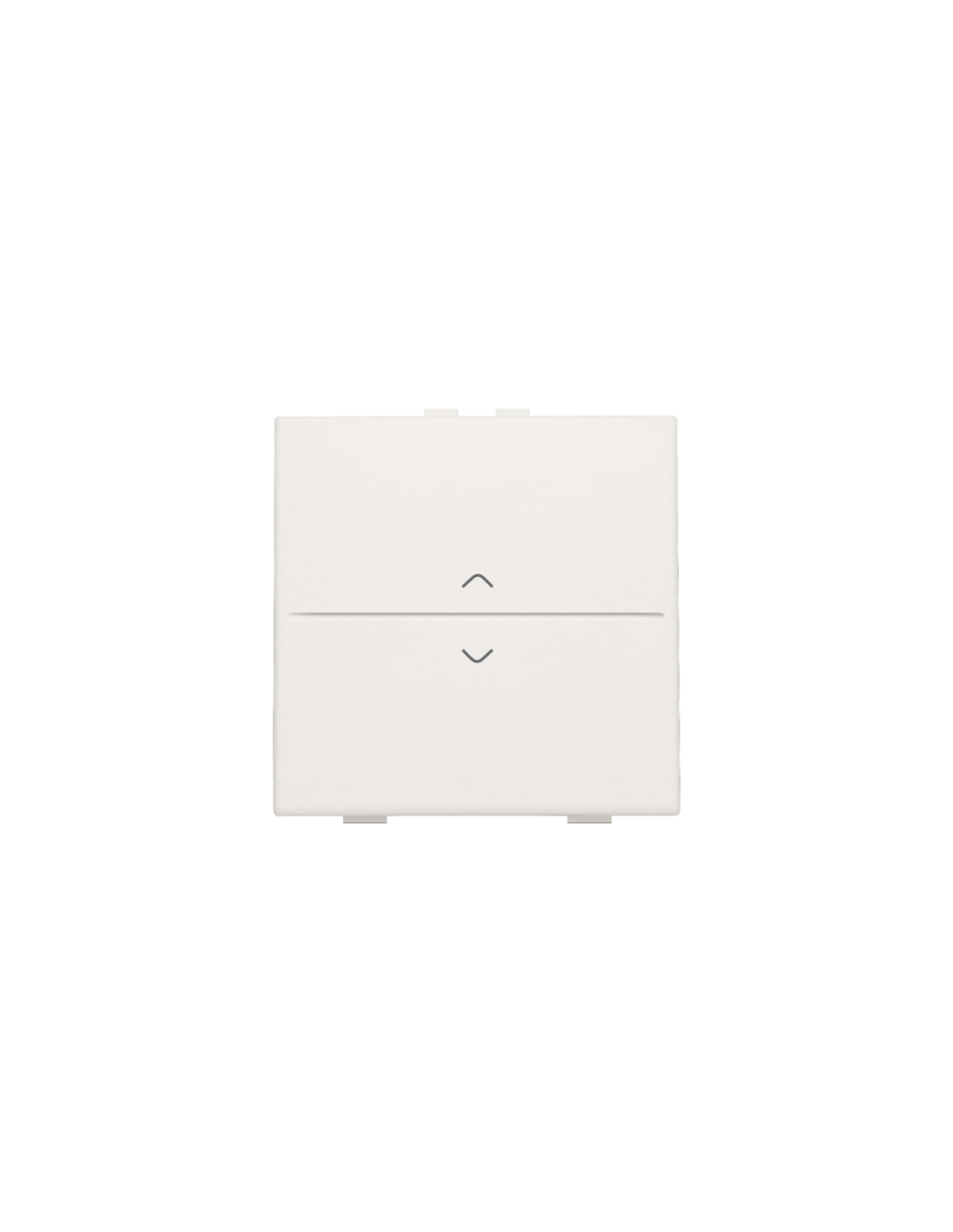 Touche simple avec flèches vers le haut et vers le bas pour interrupteur sans fil ou bouton-poussoir à 2 boutons de commande, couleur white