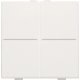 Touche double pour interrupteur sans fil ou bouton-poussoir à 4 boutons de commande, couleur white