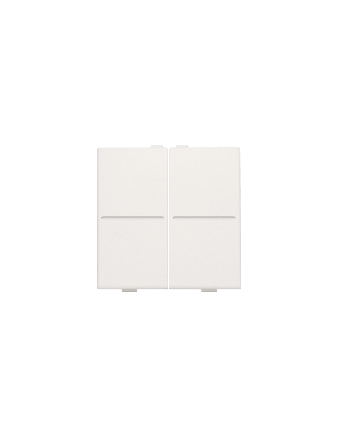 Touche double pour interrupteur sans fil ou bouton-poussoir à 4 boutons de commande, couleur white
