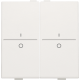 Touche double avec marquage I et 0 pour interrupteur sans fil ou bouton-poussoir à 4 boutons de commande, couleur white