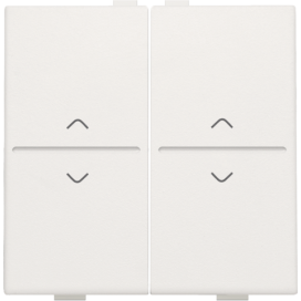 Touche double avec flèches vers le haut et vers le bas pour interrupteur sans fil ou bouton-poussoir à 4 boutons de commande, couleur white