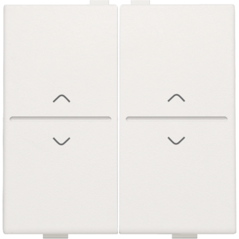 Touche double avec flèches vers le haut et vers le bas pour interrupteur sans fil ou bouton-poussoir à 4 boutons de commande, couleur white