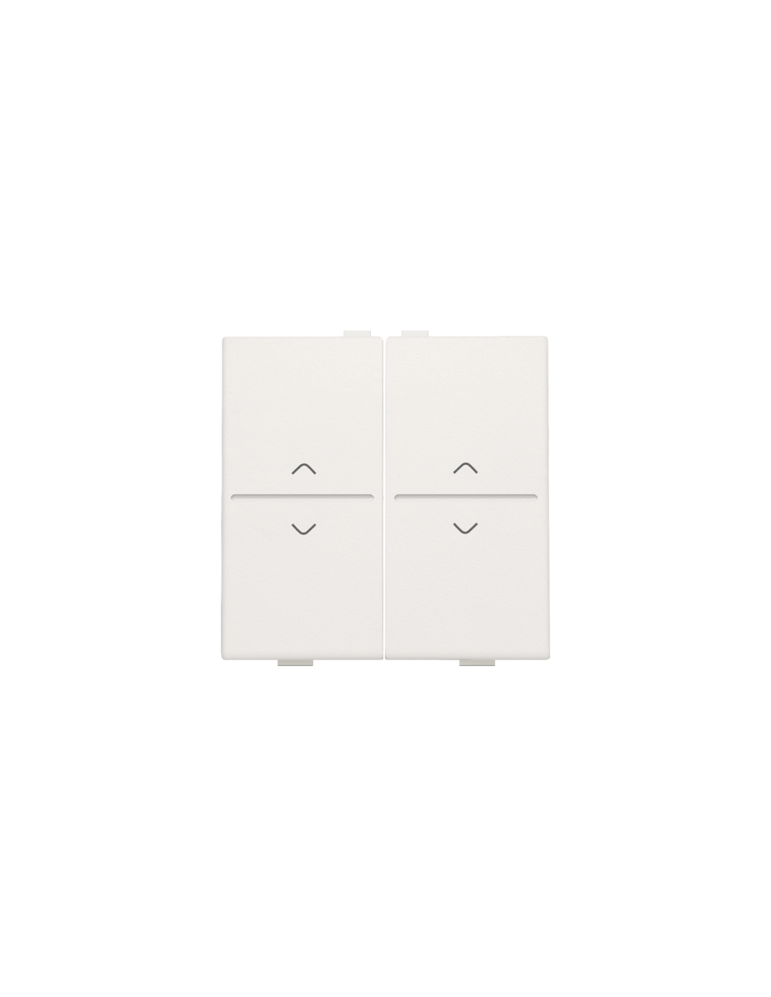 Touche double avec flèches vers le haut et vers le bas pour interrupteur sans fil ou bouton-poussoir à 4 boutons de commande, couleur white